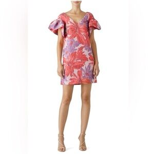 Badgley Mischka Pink & Purple Jaquard Dress Size 2